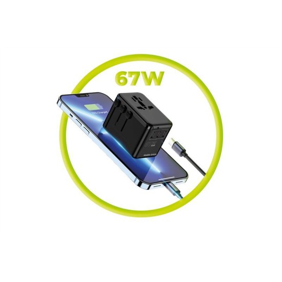 Adaptor de voiaj universal Mobile Origin GaN 67W cu 3x USB-C si 1x USB-A (Mobile Origin, Ingredi) by www.silkase.ro Adaptor de voiaj universal Mobile Origin GaN 67W cu 3x USB-C si 1x USB-A (Incarcatoare, MO-TRA67-PW5) by www.silkase.ro