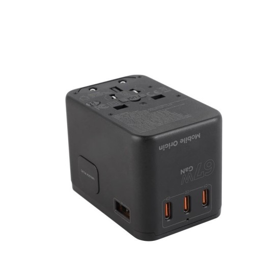 Adaptor de voiaj universal Mobile Origin GaN 67W cu 3x USB-C si 1x USB-A (Mobile Origin, Ingredi) by www.silkase.ro Adaptor de voiaj universal Mobile Origin GaN 67W cu 3x USB-C si 1x USB-A (Incarcatoare, MO-TRA67-PW5) by www.silkase.ro