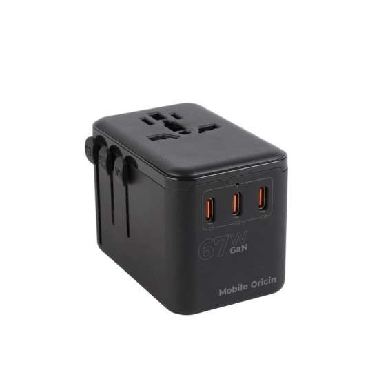 Adaptor de voiaj universal Mobile Origin GaN 67W cu 3x USB-C si 1x USB-A (Mobile Origin, Ingredi) by www.silkase.ro Adaptor de voiaj universal Mobile Origin GaN 67W cu 3x USB-C si 1x USB-A (Incarcatoare, MO-TRA67-PW5) by www.silkase.ro