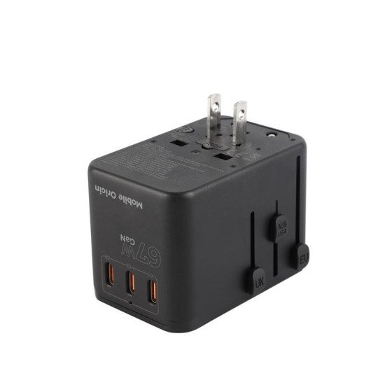 Adaptor de voiaj universal Mobile Origin GaN 67W cu 3x USB-C si 1x USB-A (Mobile Origin, Ingredi) by www.silkase.ro Adaptor de voiaj universal Mobile Origin GaN 67W cu 3x USB-C si 1x USB-A (Incarcatoare, MO-TRA67-PW5) by www.silkase.ro