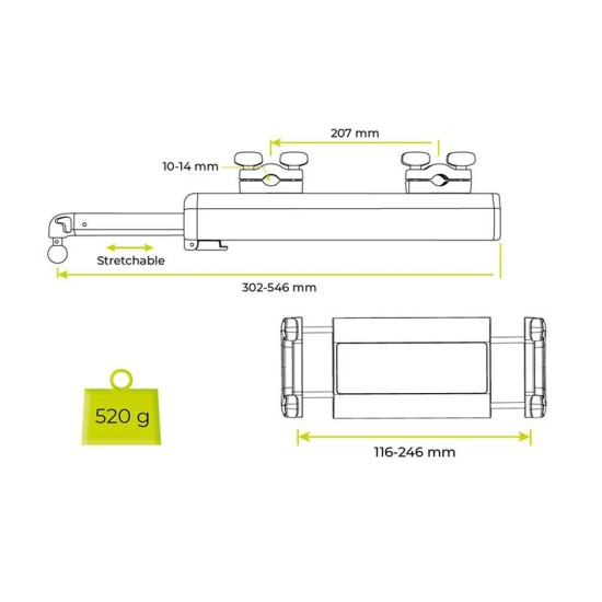 Suport auto cu brat flexibil pentru telefon si tableta Mobile Origin CA17 (Suport auto, MO-TPMA-CA17) by www.silkase.ro