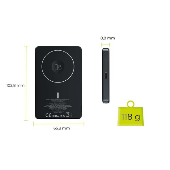 Baterie externa metalica slim 3 in 1 Mobile Origin 5000mAh PB4 (Baterii Externe, MO-MSP-PB4) by www.silkase.ro