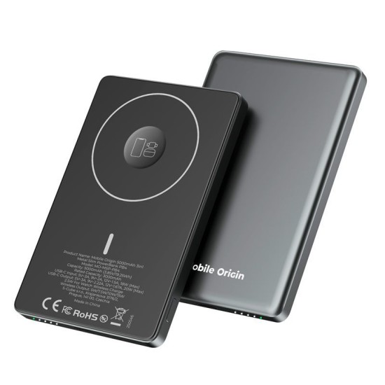 Baterie externa metalica slim 3 in 1 Mobile Origin 5000mAh PB4 (Baterii Externe, MO-MSP-PB4) by www.silkase.ro