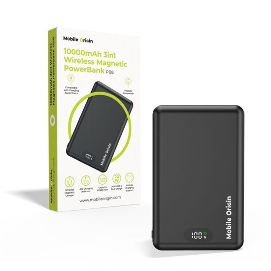 Baterie Externă Mobile Origin PowerBank 10000mAh, 3în1 Wireless Magnetică PB8 Baterie Externă Mobile Origin PowerBank 10000mAh, 3în1 Wireless Magnetică PB8 (Baterii Externe, MO-WMP-PB8) by www.silkase.ro