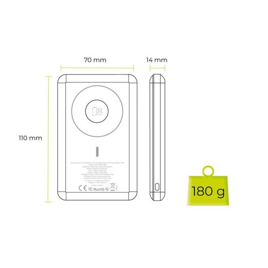 Baterie Externă Mobile Origin PowerBank 10000mAh, 3în1 Wireless Magnetică PB8 Baterie Externă Mobile Origin PowerBank 10000mAh, 3în1 Wireless Magnetică PB8 (Baterii Externe, MO-WMP-PB8) by www.silkase.ro