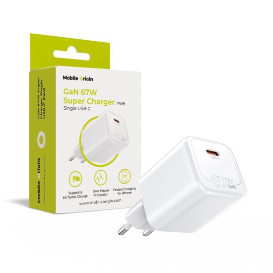 Incarcator de retea Mobile Origin GaN 67W cu 1 port USB-C (Mobile Origin, Ingredi) by www.silkase.ro Incarcator de retea Mobile Origin GaN 67W cu 1 port USB-C (Incarcatoare, MO-67W-PW6) by www.silkase.ro