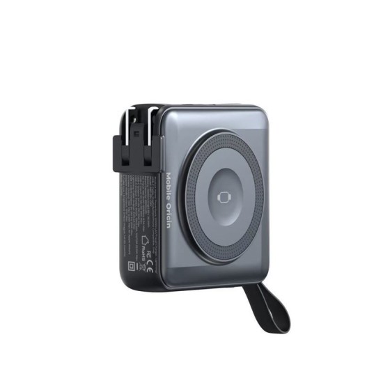 Baterie externa si incarcator voiaj Mobile Origin, cabluri integrate, compatibil MagSafe, negru (Mobile Origin, Ingredi) by www.silkase.ro Baterie externa si incarcator voiaj Mobile Origin, cabluri integrate, compatibil MagSafe, negru (Baterii Externe, PBT-03L-BLK) by www.silkase.ro
