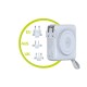 Baterie externa si incarcator voiaj Mobile Origin, cabluri integrate, compatibil MagSafe, alb (Baterii Externe, PBT-03L-WHT) by www.silkase.ro