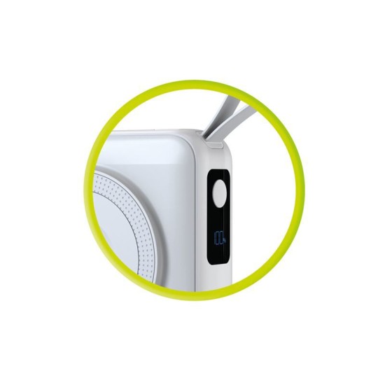 Baterie externa si incarcator voiaj Mobile Origin, cabluri integrate, compatibil MagSafe, alb (Baterii Externe, PBT-03L-WHT) by www.silkase.ro