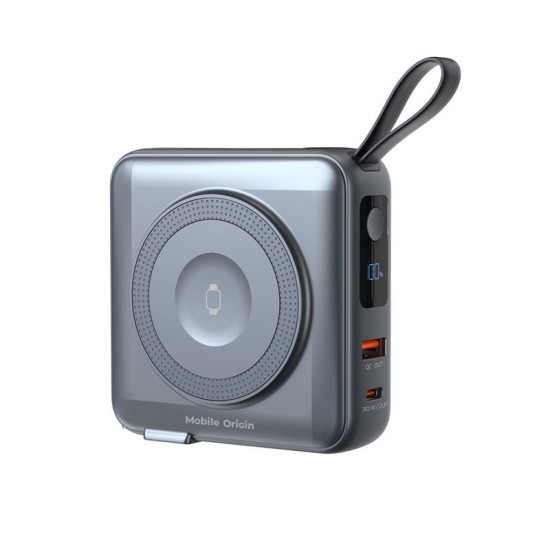 Baterie externa si incarcator voiaj Mobile Origin, cabluri integrate, compatibil MagSafe, gri (Mobile Origin, Ingredi) by www.silkase.ro Baterie externa si incarcator voiaj Mobile Origin, cabluri integrate, compatibil MagSafe, gri (Baterii Externe, PBT-03L-GRY) by www.silkase.ro