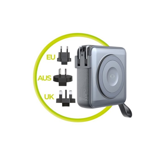 Baterie externa si incarcator voiaj Mobile Origin, cabluri integrate, compatibil MagSafe, gri (Mobile Origin, Ingredi) by www.silkase.ro Baterie externa si incarcator voiaj Mobile Origin, cabluri integrate, compatibil MagSafe, gri (Baterii Externe, PBT-03L-GRY) by www.silkase.ro