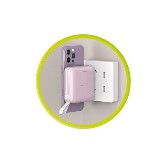 Baterie externa si incarcator voiaj Mobile Origin, cabluri integrate, compatibil MagSafe, roz (Mobile Origin, Ingredi) by www.silkase.ro Baterie externa si incarcator voiaj Mobile Origin, cabluri integrate, compatibil MagSafe, roz (Baterii Externe, PBT-03L-PNK) by www.silkase.ro