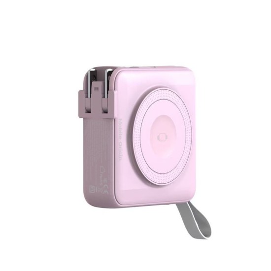 Baterie externa si incarcator voiaj Mobile Origin, cabluri integrate, compatibil MagSafe, roz (Mobile Origin, Ingredi) by www.silkase.ro Baterie externa si incarcator voiaj Mobile Origin, cabluri integrate, compatibil MagSafe, roz (Baterii Externe, PBT-03L-PNK) by www.silkase.ro