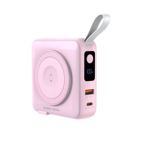 Baterie externa si incarcator voiaj Mobile Origin, cabluri integrate, compatibil MagSafe, roz (Mobile Origin, Ingredi) by www.silkase.ro Baterie externa si incarcator voiaj Mobile Origin, cabluri integrate, compatibil MagSafe, roz (Baterii Externe, PBT-03L-PNK) by www.silkase.ro