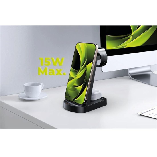 Statie de incarcare wireless 3 in 1 Mobile Origin PW14 compatibila iPhone (Incarcatoare, MO-31MWCH-PW14) by www.silkase.ro