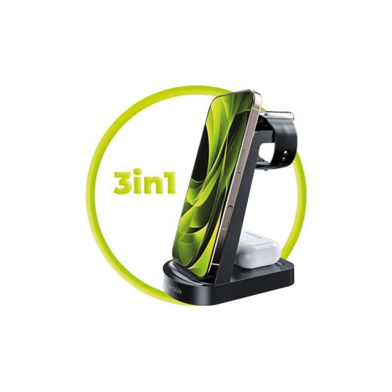 Statie de incarcare wireless 3 in 1 Mobile Origin PW14 compatibila iPhone (Incarcatoare, MO-31MWCH-PW14) by www.silkase.ro