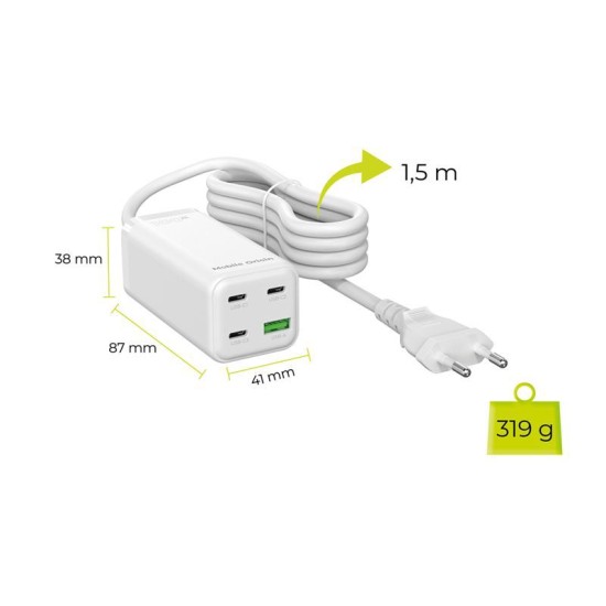 Incarcator compact MultiHub Mobile Origin GaN 100W cu 3x USB-C si 1x USB-A (Mobile Origin, Ingredi) by www.silkase.ro Incarcator compact MultiHub Mobile Origin GaN 100W cu 3x USB-C si 1x USB-A (Incarcatoare, MO-100CMH-PW18) by www.silkase.ro