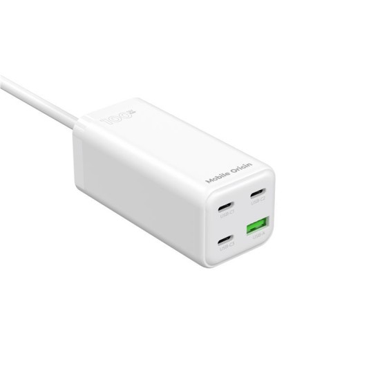 Incarcator compact MultiHub Mobile Origin GaN 100W cu 3x USB-C si 1x USB-A (Mobile Origin, Ingredi) by www.silkase.ro Incarcator compact MultiHub Mobile Origin GaN 100W cu 3x USB-C si 1x USB-A (Incarcatoare, MO-100CMH-PW18) by www.silkase.ro