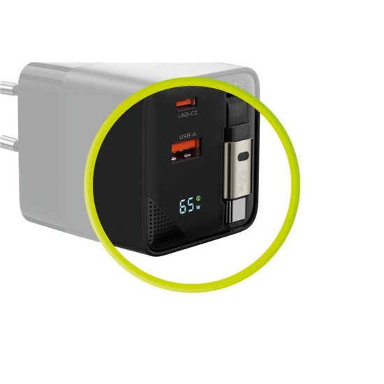 Incarcator Rapid Mobile Origin PW2, GaN 65W, Cablu USB-C Retractabil, Port USB-C si USB-A, Display Digital Incarcator Rapid Mobile Origin PW2, GaN 65W, Cablu USB-C Retractabil, Port USB-C si USB-A, Display Digital (Incarcatoare, MO-65WDCH-PW2) by www.silkase.ro