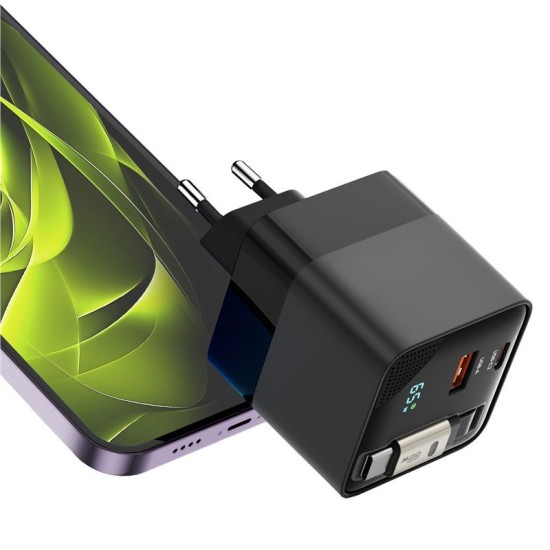 Incarcator Rapid Mobile Origin PW2, GaN 65W, Cablu USB-C Retractabil, Port USB-C si USB-A, Display Digital Incarcator Rapid Mobile Origin PW2, GaN 65W, Cablu USB-C Retractabil, Port USB-C si USB-A, Display Digital (Incarcatoare, MO-65WDCH-PW2) by www.silkase.ro