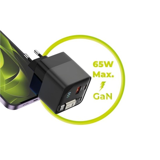 Incarcator Rapid Mobile Origin PW2, GaN 65W, Cablu USB-C Retractabil, Port USB-C si USB-A, Display Digital Incarcator Rapid Mobile Origin PW2, GaN 65W, Cablu USB-C Retractabil, Port USB-C si USB-A, Display Digital (Incarcatoare, MO-65WDCH-PW2) by www.silkase.ro