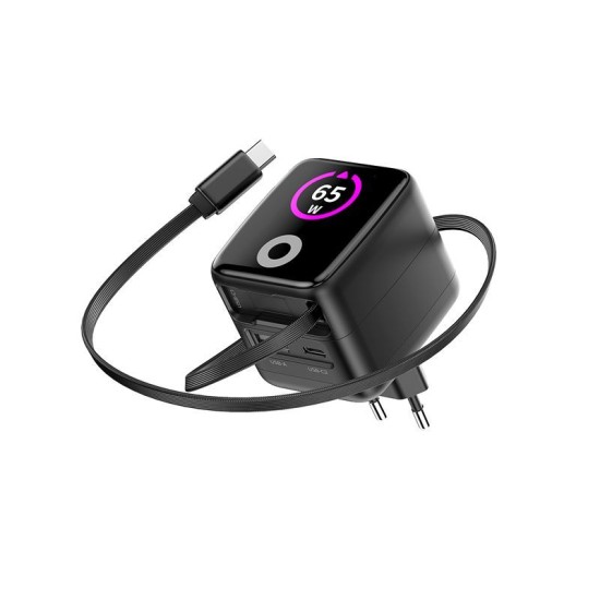 Încărcător GaN Mobile Origin PW3 65W cu Ecran, Cablu USB-C Retractabil, USB-C și USB-A Încărcător GaN Mobile Origin PW3 65W cu Ecran, Cablu USB-C Retractabil, USB-C și USB-A (Incarcatoare, MO-65WDCH-PW3) by www.silkase.ro