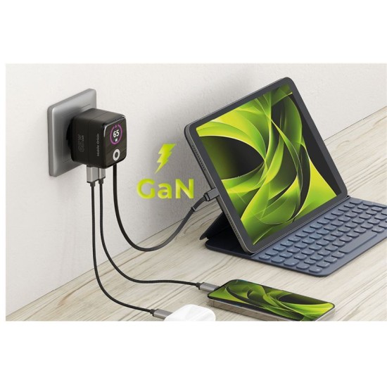Încărcător GaN Mobile Origin PW3 65W cu Ecran, Cablu USB-C Retractabil, USB-C și USB-A Încărcător GaN Mobile Origin PW3 65W cu Ecran, Cablu USB-C Retractabil, USB-C și USB-A (Incarcatoare, MO-65WDCH-PW3) by www.silkase.ro