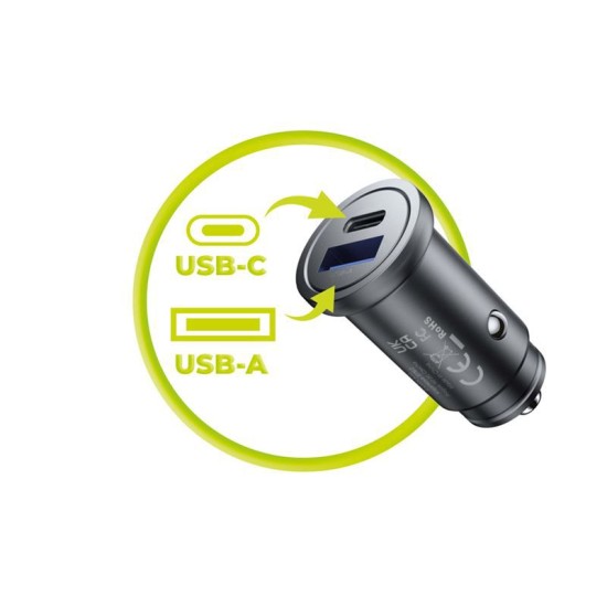 Incarcator auto metalic Mobile Origin 30W cu port USB-C si USB-A, CA12 (Mobile Origin, Ingredi) by www.silkase.ro Incarcator auto metalic Mobile Origin 30W cu port USB-C si USB-A, CA12 (Incarcatoare Auto, MO-MCCH30W-CA12) by www.silkase.ro
