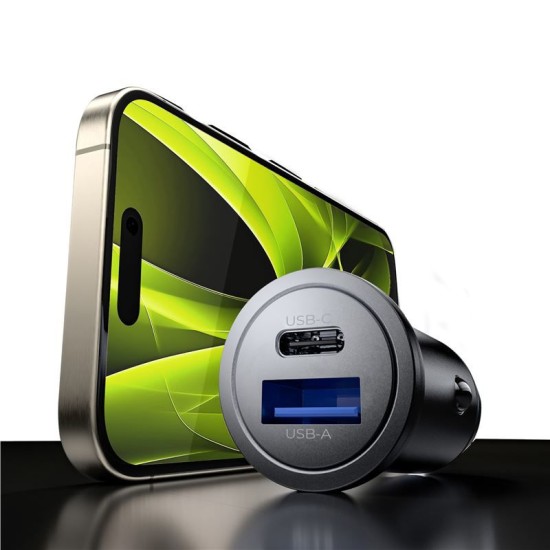 Incarcator auto metalic Mobile Origin 30W cu port USB-C si USB-A, CA12 (Mobile Origin, Ingredi) by www.silkase.ro Incarcator auto metalic Mobile Origin 30W cu port USB-C si USB-A, CA12 (Incarcatoare Auto, MO-MCCH30W-CA12) by www.silkase.ro
