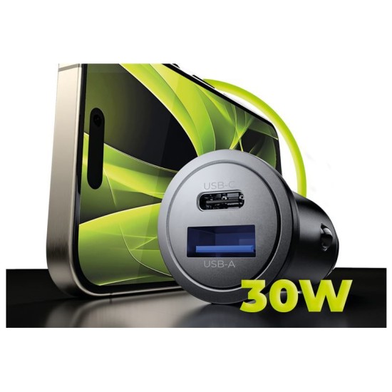 Incarcator auto metalic Mobile Origin 30W cu port USB-C si USB-A, CA12 (Mobile Origin, Ingredi) by www.silkase.ro Incarcator auto metalic Mobile Origin 30W cu port USB-C si USB-A, CA12 (Incarcatoare Auto, MO-MCCH30W-CA12) by www.silkase.ro