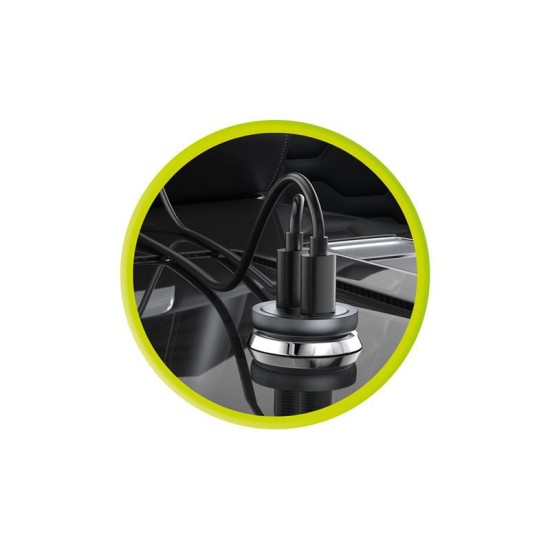 Incarcator auto metalic Mobile Origin 30W cu 2 porturi USB-C, CA13 (Incarcatoare Auto, MO-MCCH30W-CA13) by www.silkase.ro