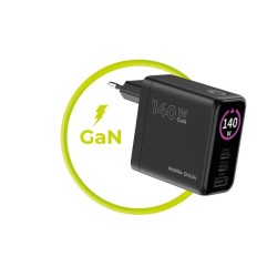 Încărcător Mobile Origin 140W GaN Display PW21 - 2x USB-C + USB-A, Negru