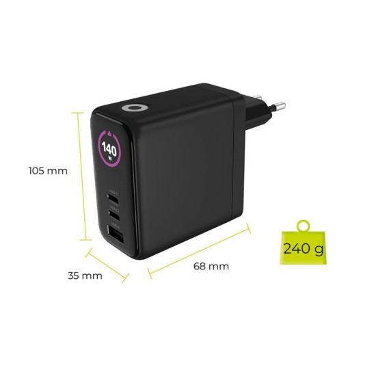 Încărcător Mobile Origin 140W GaN Display PW21 - 2x USB-C + USB-A, Negru Încărcător Mobile Origin 140W GaN Display PW21 - 2x USB-C + USB-A, Negru (Incarcatoare, MO-140WDCH-PW21) by www.silkase.ro