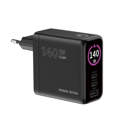 Încărcător Mobile Origin 140W GaN Display PW21 - 2x USB-C + USB-A, Negru Încărcător Mobile Origin 140W GaN Display PW21 - 2x USB-C + USB-A, Negru (Incarcatoare, MO-140WDCH-PW21) by www.silkase.ro