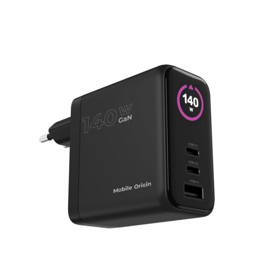 Încărcător Mobile Origin 140W GaN Display PW21 - 2x USB-C + USB-A, Negru Încărcător Mobile Origin 140W GaN Display PW21 - 2x USB-C + USB-A, Negru (Incarcatoare, MO-140WDCH-PW21) by www.silkase.ro