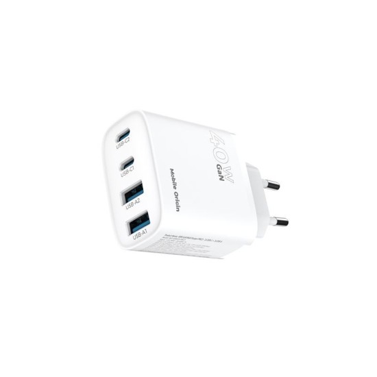 Incarcator de retea Mobile Origin GaN 40W cu 2x USB-C si 2x USB-A (Mobile Origin, Ingredi) by www.silkase.ro Incarcator de retea Mobile Origin GaN 40W cu 2x USB-C si 2x USB-A (Incarcatoare, MO-40WCH-PW22) by www.silkase.ro