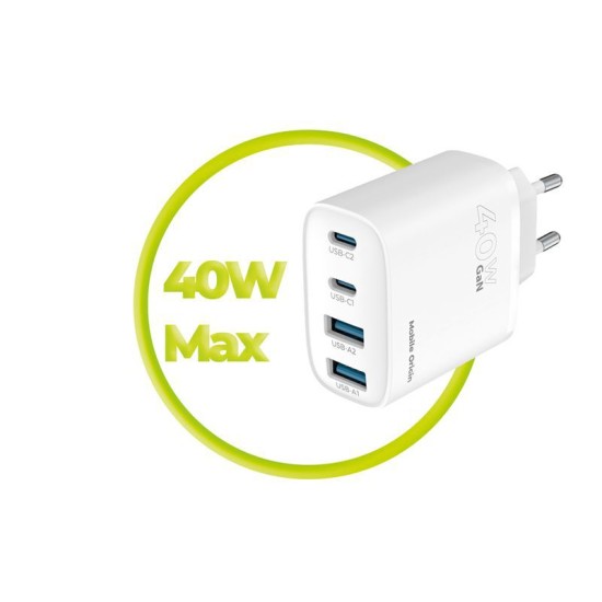 Incarcator de retea Mobile Origin GaN 40W cu 2x USB-C si 2x USB-A (Mobile Origin, Ingredi) by www.silkase.ro Incarcator de retea Mobile Origin GaN 40W cu 2x USB-C si 2x USB-A (Incarcatoare, MO-40WCH-PW22) by www.silkase.ro