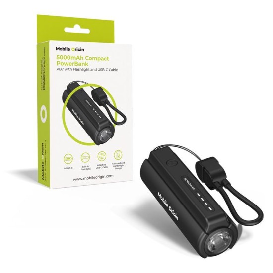 Baterie Externă Mobile Origin 5000mAh Compact PB7 cu Lanternă și Cablu USB-C Baterie Externă Mobile Origin 5000mAh Compact PB7 cu Lanternă și Cablu USB-C (Incarcatoare, MO-CPFC-PB7) by www.silkase.ro