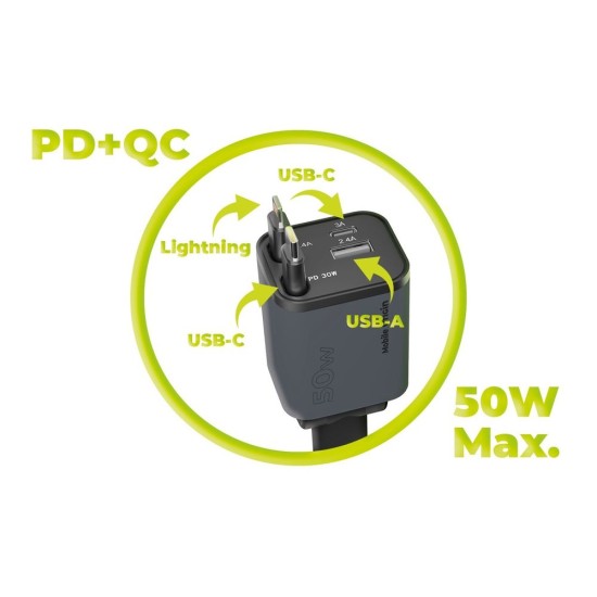 Încărcător Auto Mobile Origin 4in1 50W CA28 - USB-C, USB-A, Cablu USB-C și Lightning Încărcător Auto Mobile Origin 4in1 50W CA28 - USB-C, USB-A, Cablu USB-C și Lightning (Accesorii auto, MO-CCH-CA28) by www.silkase.ro