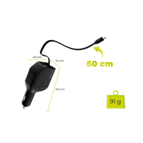 Încărcător Auto Mobile Origin 90W CA22, USB-C + USB-A, Include 2x Cablu USB-C Încărcător Auto Mobile Origin 90W CA22, USB-C + USB-A, Include 2x Cablu USB-C (Accesorii auto, MO-90CCH-CA22) by www.silkase.ro