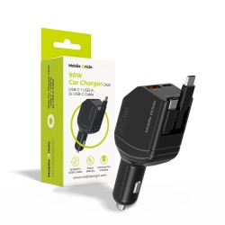 Încărcător Auto Mobile Origin 90W CA22, USB-C + USB-A, Include 2x Cablu USB-C