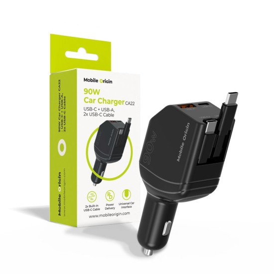 Încărcător Auto Mobile Origin 90W CA22, USB-C + USB-A, Include 2x Cablu USB-C Încărcător Auto Mobile Origin 90W CA22, USB-C + USB-A, Include 2x Cablu USB-C (Accesorii auto, MO-90CCH-CA22) by www.silkase.ro
