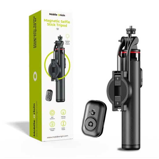 Selfie Stick și Trepied Magnetic Mobile Origin S1 - Versatilitate și Stabilitate Selfie Stick și Trepied Magnetic Mobile Origin S1 - Versatilitate și Stabilitate (iPhone 12, MO-MSST-S1) by www.silkase.ro