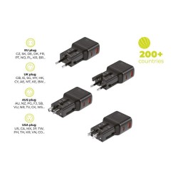 Adaptor de Călătorie Mobile Origin 35W, Universal EU/US/UK/AU PW25, Negru Adaptor de Călătorie Mobile Origin 35W, Universal EU/US/UK/AU PW25, Negru