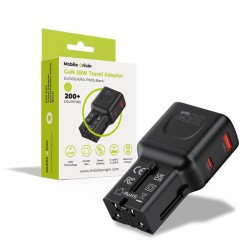Adaptor de Călătorie Mobile Origin 35W, Universal EU/US/UK/AU PW25, Negru