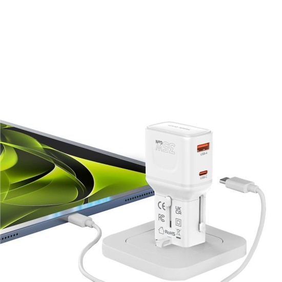 Adaptor de Călătorie Universal Mobile Origin PW25, 35W, Alb (EU/US/UK/AU) Adaptor de Călătorie Universal Mobile Origin PW25, 35W, Alb (EU/US/UK/AU) (Incarcatoare, MO-PW25-WHT) by www.silkase.ro