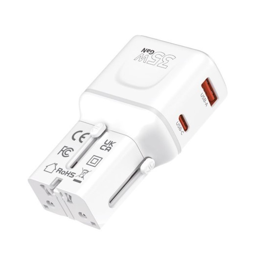 Adaptor de Călătorie Universal Mobile Origin PW25, 35W, Alb (EU/US/UK/AU) Adaptor de Călătorie Universal Mobile Origin PW25, 35W, Alb (EU/US/UK/AU) (Incarcatoare, MO-PW25-WHT) by www.silkase.ro