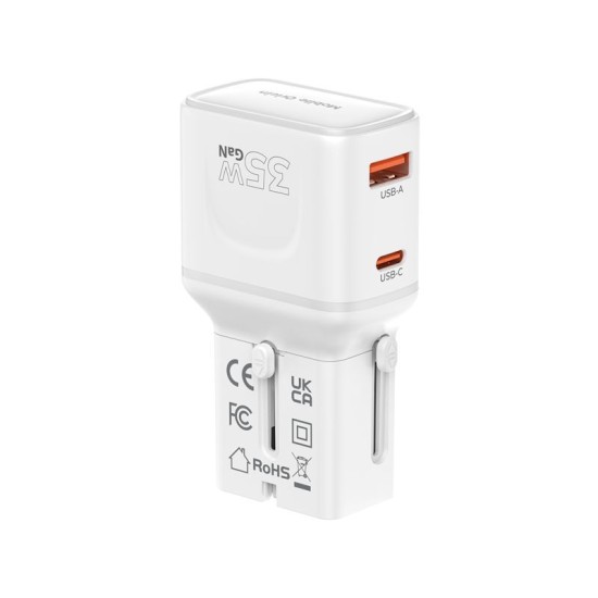 Adaptor de Călătorie Universal Mobile Origin PW25, 35W, Alb (EU/US/UK/AU) Adaptor de Călătorie Universal Mobile Origin PW25, 35W, Alb (EU/US/UK/AU) (Incarcatoare, MO-PW25-WHT) by www.silkase.ro