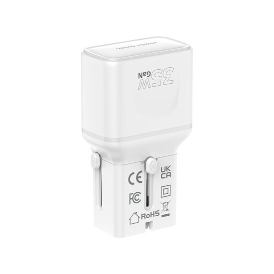 Adaptor de Călătorie Universal Mobile Origin PW25, 35W, Alb (EU/US/UK/AU) Adaptor de Călătorie Universal Mobile Origin PW25, 35W, Alb (EU/US/UK/AU) (Incarcatoare, MO-PW25-WHT) by www.silkase.ro