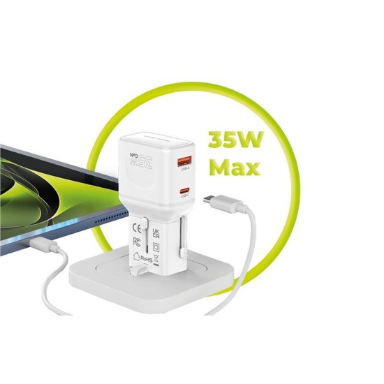 Adaptor de Călătorie Universal Mobile Origin PW25, 35W, Alb (EU/US/UK/AU) Adaptor de Călătorie Universal Mobile Origin PW25, 35W, Alb (EU/US/UK/AU) (Incarcatoare, MO-PW25-WHT) by www.silkase.ro